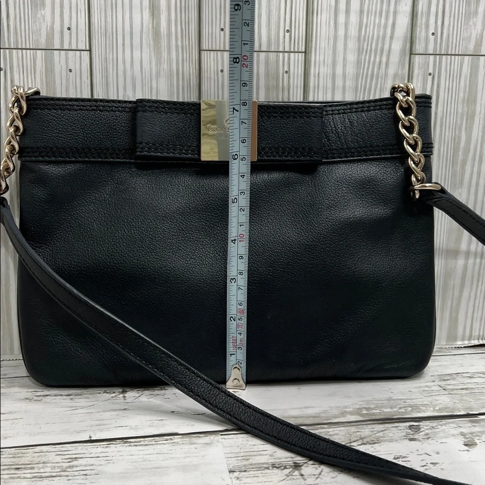 Kate Spade  Black Leather Crossbody Shoulder Bag | Chain Strap